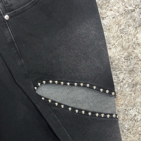 Fashion Nova Self Assured Stretch Embellished Bootcut Jeans - Black Wash - Picture 8 of 10